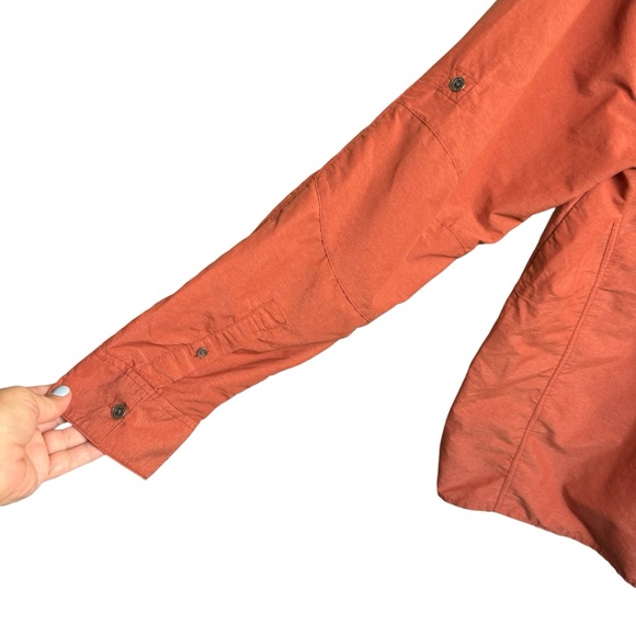 Wrangler Outdoor Series Men's Performance Roll Tab Sleeve Orange Shirt XL Hiking - Picture 5 of 10